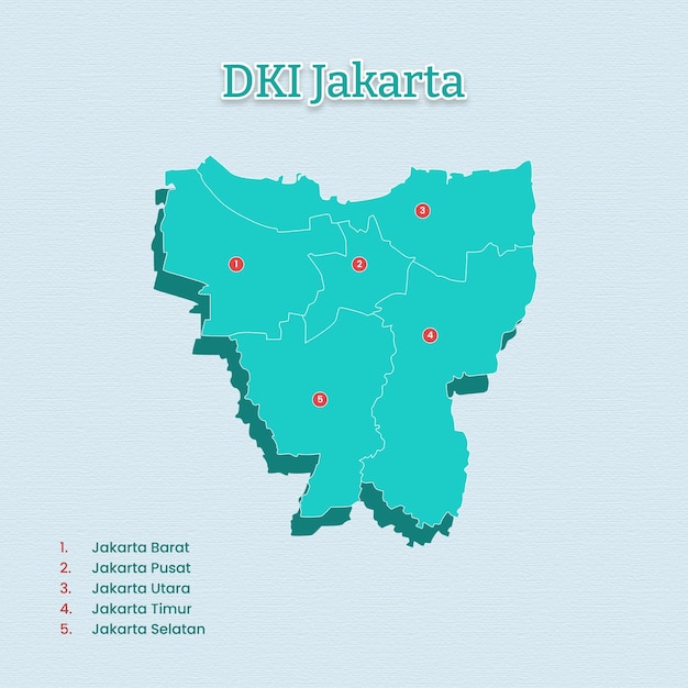 Plantilla de mapa dki yakarta para activos vectoriales