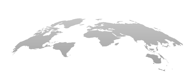 Plantilla de mapa mundial de globo 3D Diseño monocromático para presentaciones web de ciencia educativa Ilustración vectorial realista