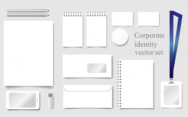 Vector plantilla de maqueta blanca para identidad corporativa