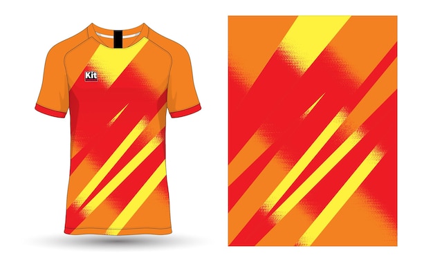 Plantilla de maqueta deportiva de camiseta y camiseta de fútbol, Diseño gráfico para kit de fútbol o unifo de ropa activa