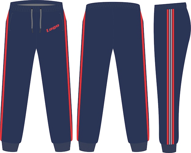 Vector plantilla de maqueta de diseño de pantalones deportivos