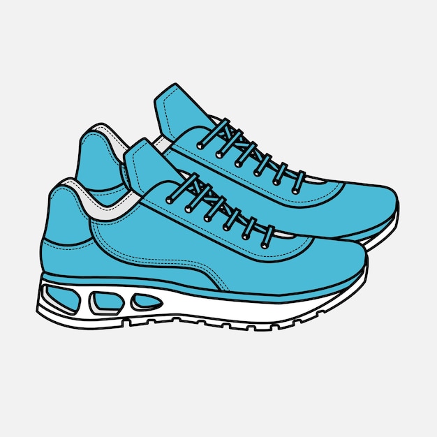 plantilla de maqueta de diseño vectorial de zapatos deportivos