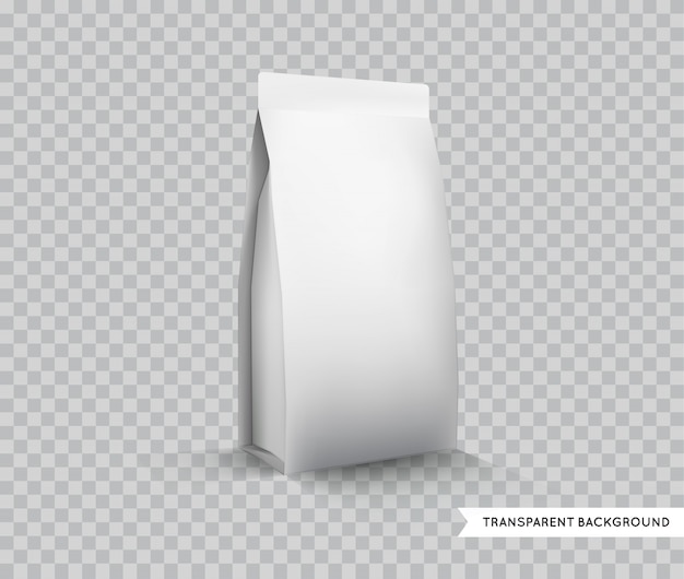 Plantilla de maqueta de embalaje de alimentos de hoja blanca en blanco. Paquete listo para diseño personalizado