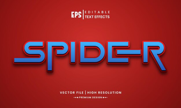 Plantilla de maqueta de estilo de capa de efecto de texto editable 3d Spider