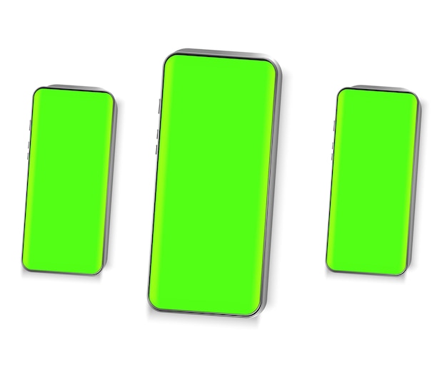 Plantilla de maqueta de pantalla de teléfono móvil premium. maqueta de teléfono inteligente móvil con pantalla verde
