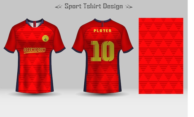 Plantilla de maqueta de patrón geométrico de camiseta de fútbol Diseño de camiseta deportiva