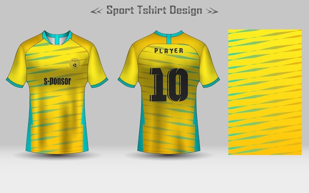 Plantilla de maqueta de patrón geométrico de camiseta de fútbol diseño de camiseta deportiva