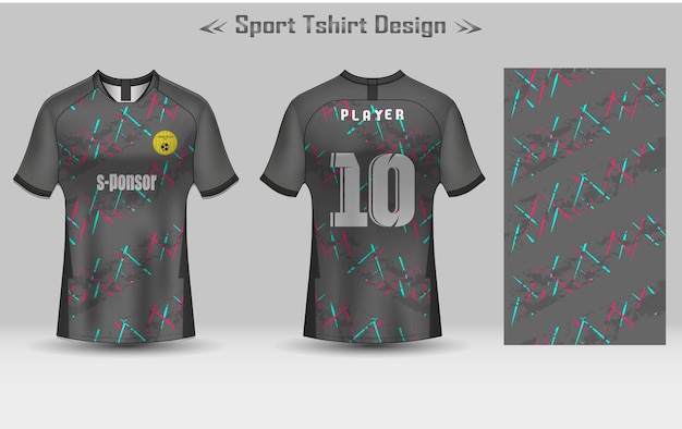 Plantilla de maqueta de patrón geométrico de camiseta de fútbol diseño de camiseta deportiva