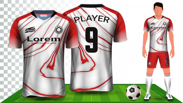 Plantilla de maqueta de presentación uniforme de kit de fútbol