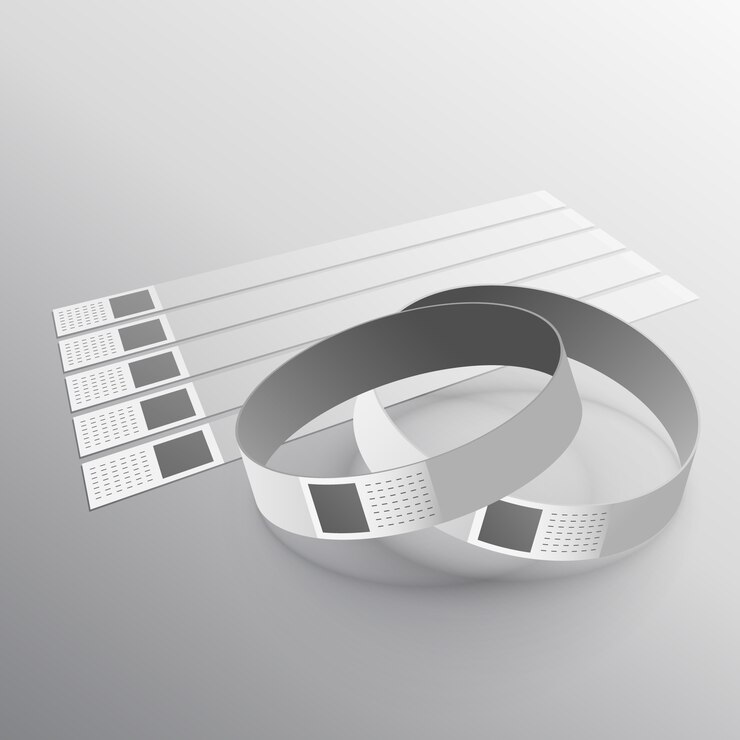 Vector plantilla de maqueta de pulsera de desgaste de mano