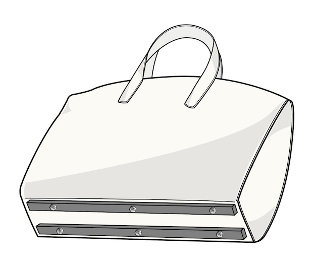 Plantilla de maqueta de vector de dibujo plano de bolsos de mano