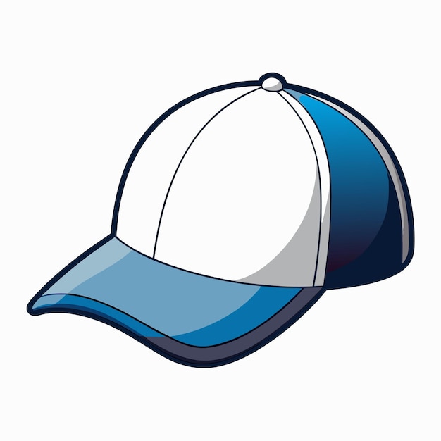 plantilla de maquillaje vectorial de gorra de béisbol blanca realista en 3D aislada sobre un fondo blanco