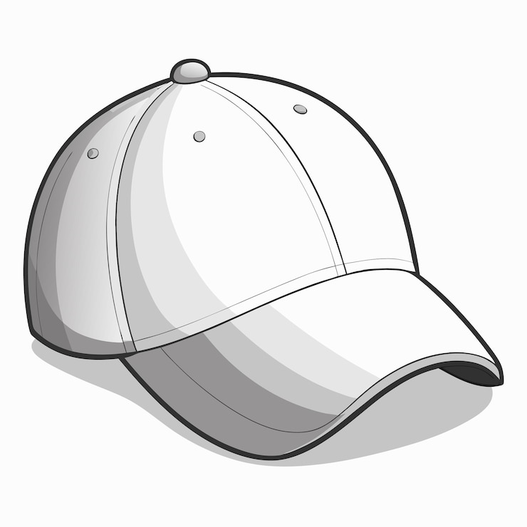 Vector plantilla de maquillaje vectorial de gorra de béisbol blanca realista en 3d aislada sobre un fondo blanco