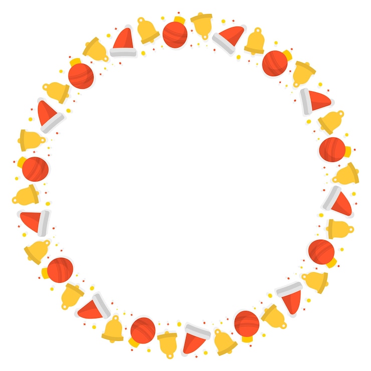 Vector plantilla de marco para la celebración de la temporada navideña concepto de corona navideña