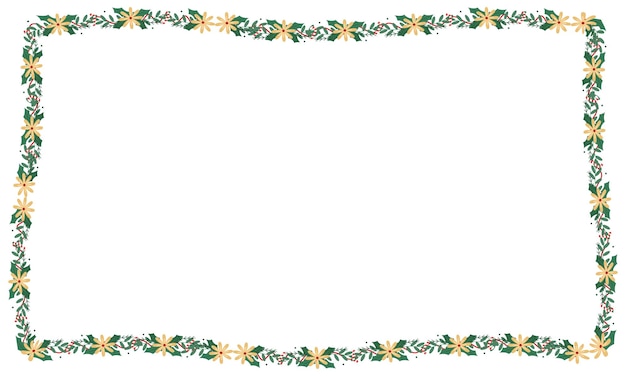 plantilla de marco para la celebración de la temporada navideña concepto de corona navideña