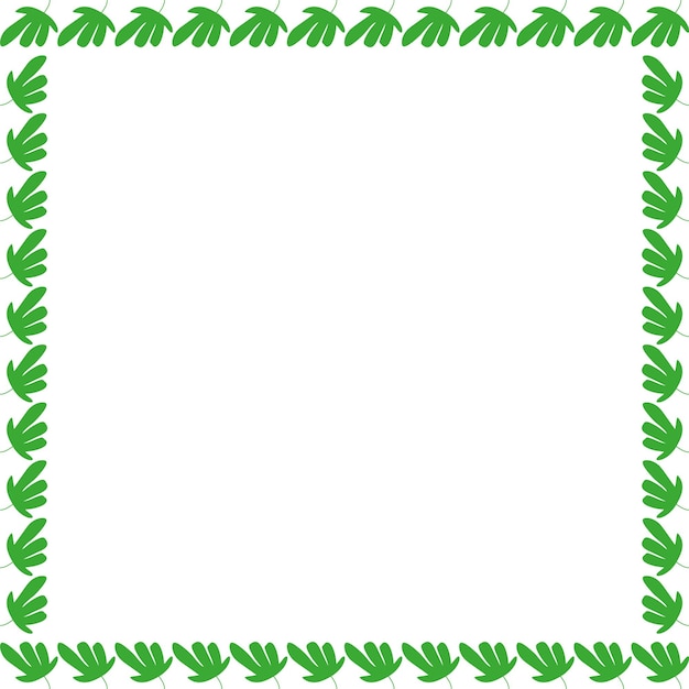 Plantilla de marco colorido de primavera Decoración de elementos de hojas Frontera de Pascua con espacio vacío