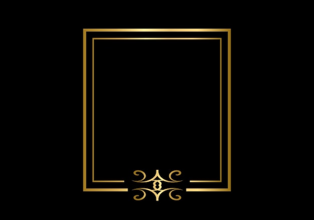 Plantilla de marco de doble rectángulo, marco de doble línea, elemento de borrador, geométrico, ilustración vectorial.