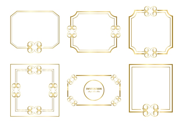 Plantilla de marco de doble rectángulo, marco de doble línea, elemento de borrador, geométrico, ilustración vectorial,