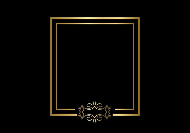 Plantilla de marco de doble rectángulo, marco de doble línea, elemento de borrador, geométrico, ilustración vectorial.