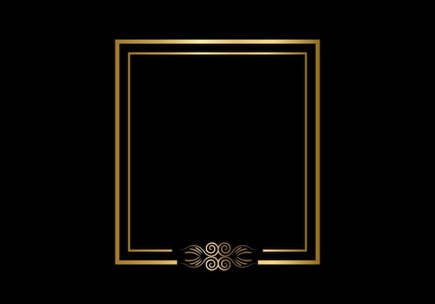 Plantilla de marco de doble rectángulo, marco de doble línea, elemento de borrador, geométrico, ilustración vectorial.