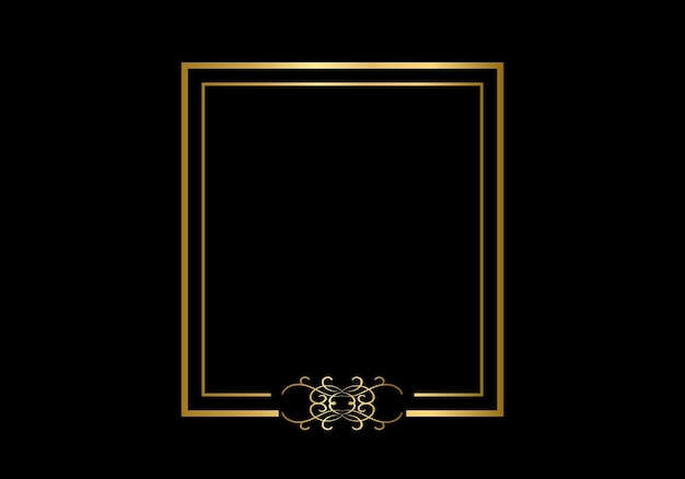 Plantilla de marco de doble rectángulo, marco de doble línea, elemento de borrador, geométrico, ilustración vectorial.
