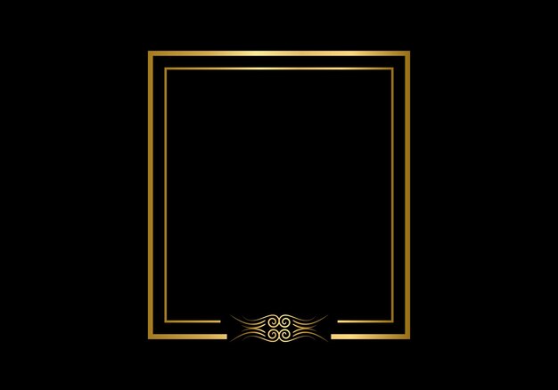 Plantilla de marco de doble rectángulo, marco de doble línea, elemento de borrador, geométrico, ilustración vectorial.