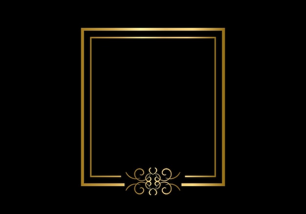 Plantilla de marco de doble rectángulo, marco de doble línea, elemento de borrador, geométrico, ilustración vectorial.