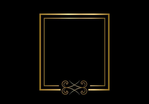 Plantilla de marco de doble rectángulo, marco de doble línea, elemento de borrador, geométrico, ilustración vectorial.