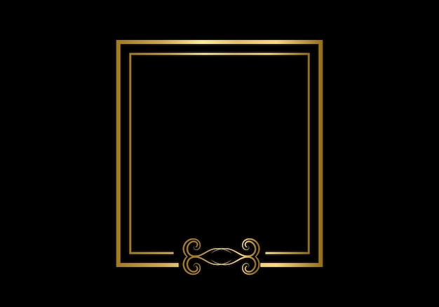 Plantilla de marco de doble rectángulo, marco de doble línea, elemento de borrador, geométrico, ilustración vectorial.