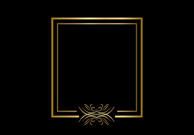 Plantilla de marco de doble rectángulo, marco de doble línea, elemento de borrador, geométrico, ilustración vectorial.