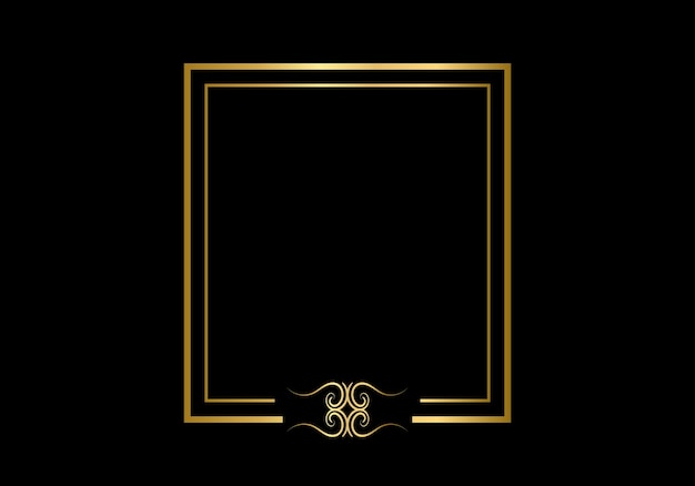 Plantilla de marco de doble rectángulo, marco de doble línea, elemento de borrador, geométrico, ilustración vectorial.