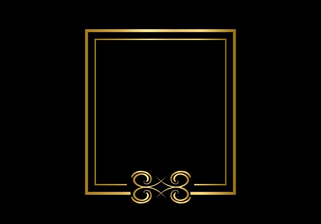 Plantilla de marco de doble rectángulo, marco de doble línea, elemento de borrador, geométrico, ilustración vectorial.