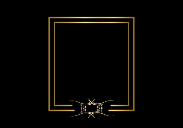 Plantilla de marco de doble rectángulo, marco de doble línea, elemento de borrador, geométrico, ilustración vectorial.