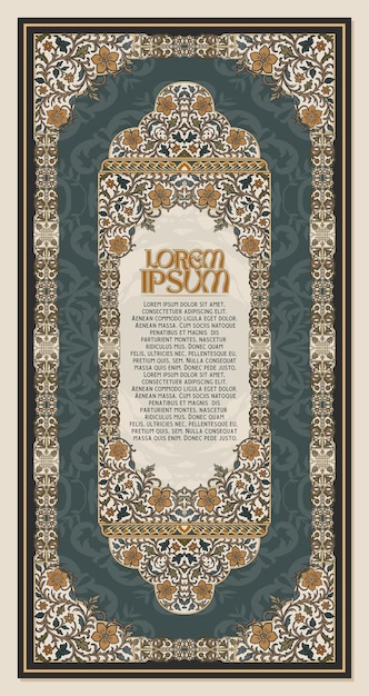 Plantilla de marco floral verde y naranja vintage para tarjeta de felicitación o etiqueta de invitación de portada de libro