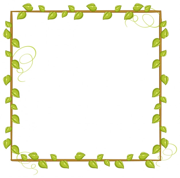 Plantilla de marco con hojas verdes