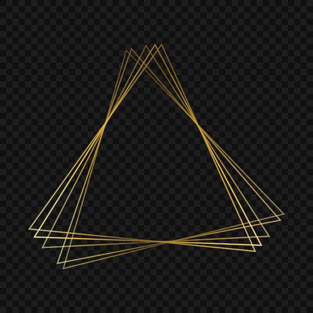 Vector plantilla de marco de lujo de oro poligonal geométrico para su diseño