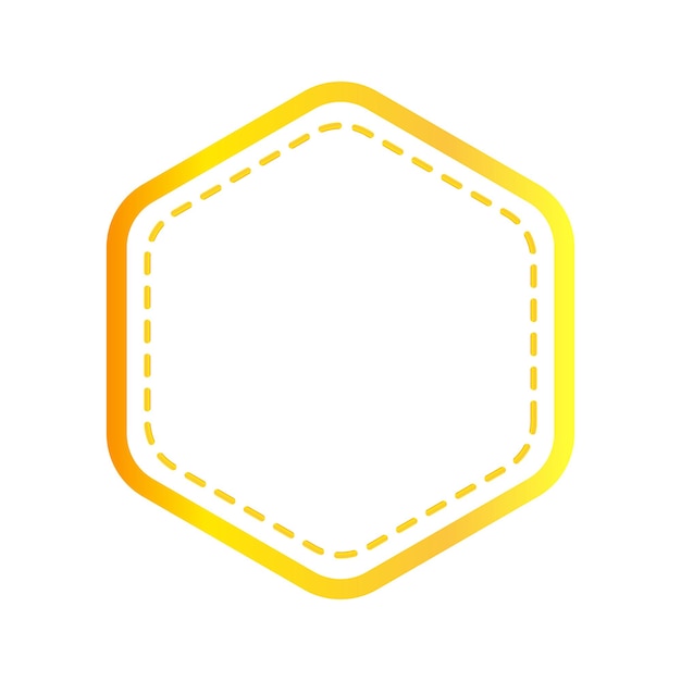 plantilla de marco de oro de lujo hexagonal aislada en fondo blanco ilustración vectorial