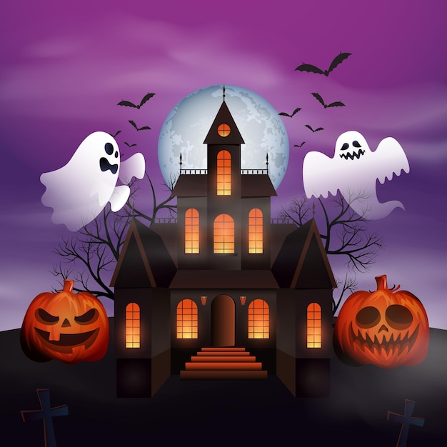 plantilla de marco plano de Halloween dibujado a mano