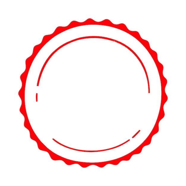 plantilla de marco de sello rojo en blanco