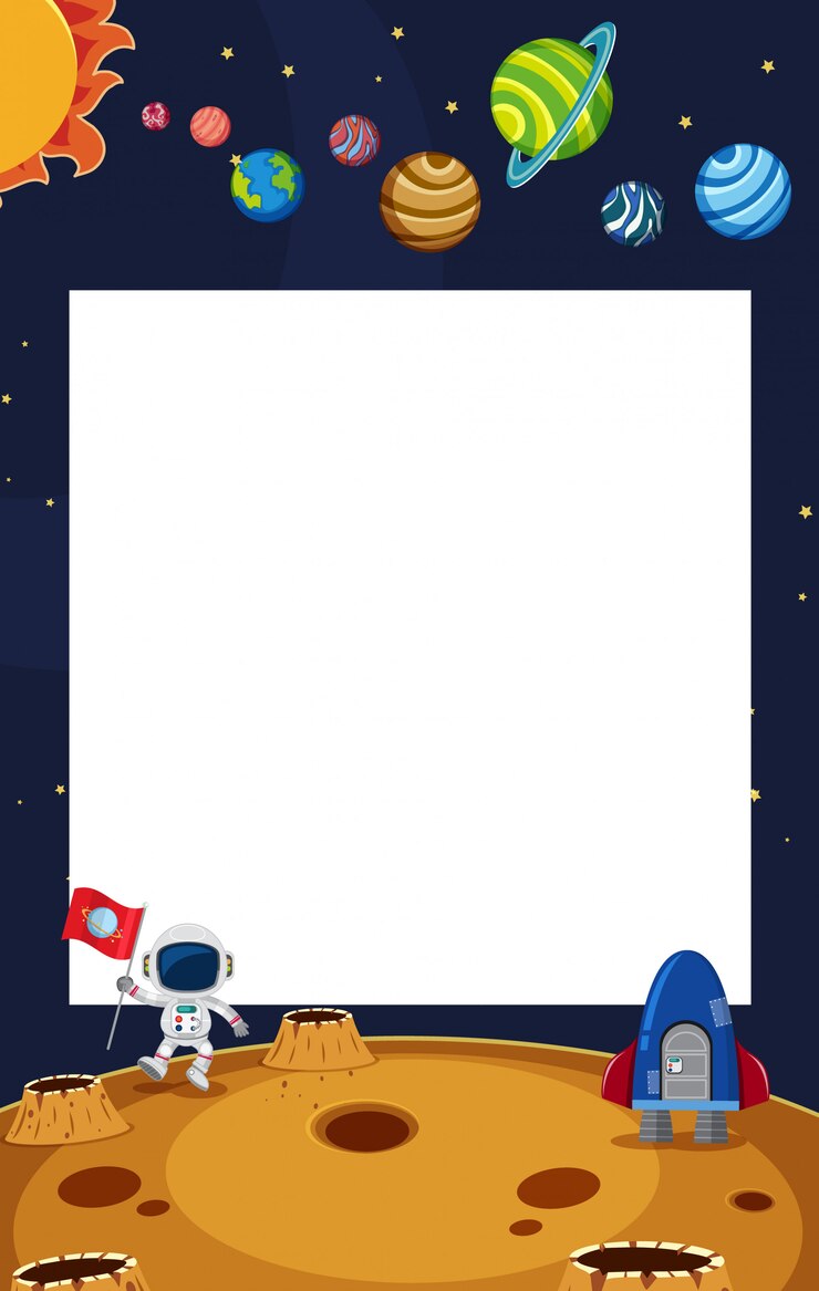Vector plantilla de marco con tema espacial
