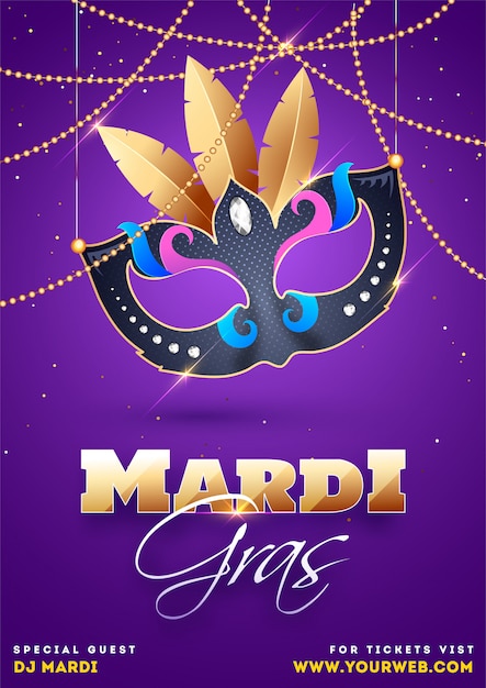 Vector plantilla de mardi gras.