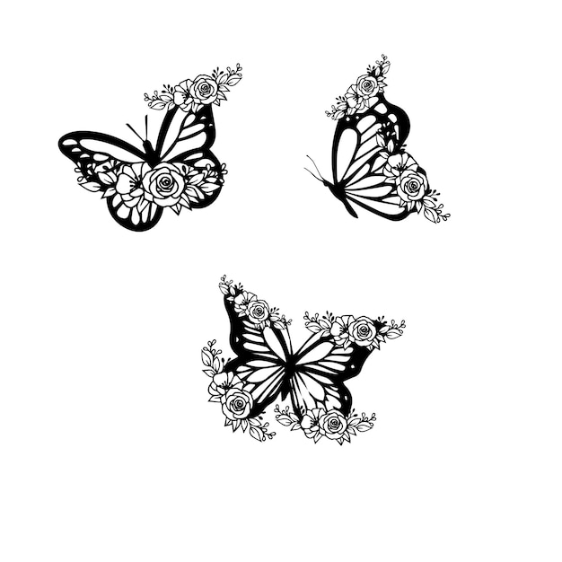 Plantilla de mariposa para un tatuaje.