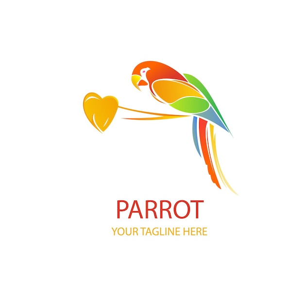 Plantilla de mascota de logo colorido pájaro