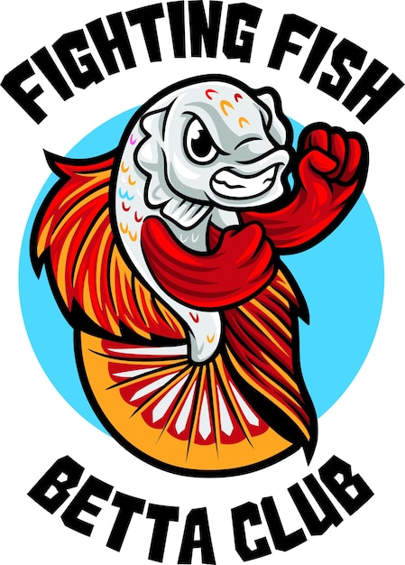 Vector plantilla de mascota de logotipo de betta fish club