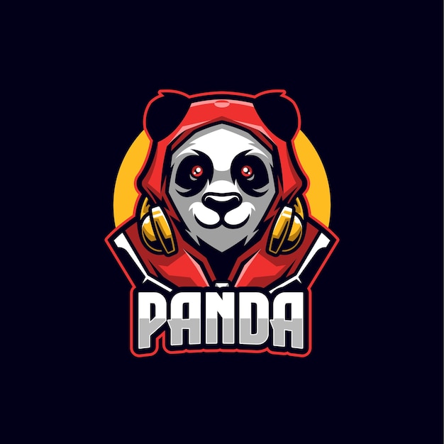 Plantilla de mascota de logotipo de Panda Esports