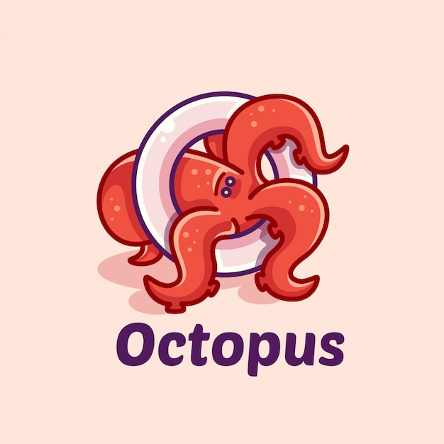 Plantilla de mascota de logotipo de pulpo