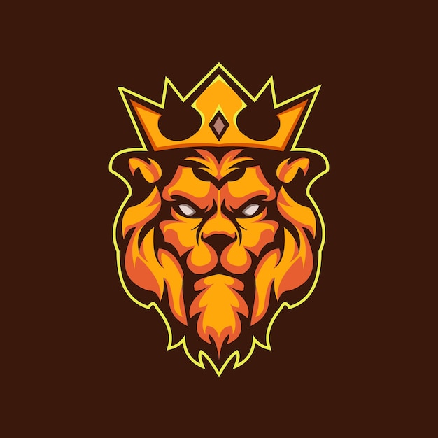 Plantilla de mascota del logotipo del rey león