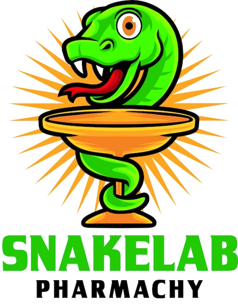 Vector plantilla de mascota de logotipo de snake pharmachy