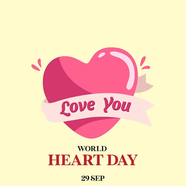 La plantilla de medios sociales del Día Mundial del Corazón y los elementos del Día de San Valentín