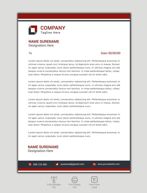 plantilla de membretado profesional vectorial moderno y corporativo